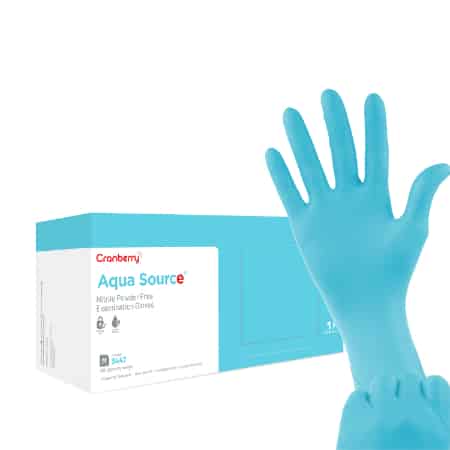 Cranberry Aqua Source Nitrile Exam Gloves
