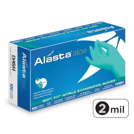 Dash Alasta Aloe Nitrile Exam Gloves